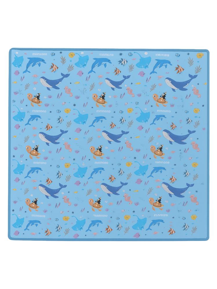 Minimono Mama Sandalyesi Altı ve Aktivite Bakım Örtüsü - Sıvı Geçirmez Kaydırmaz Yıkanabilir - 145x120cm - Mavi