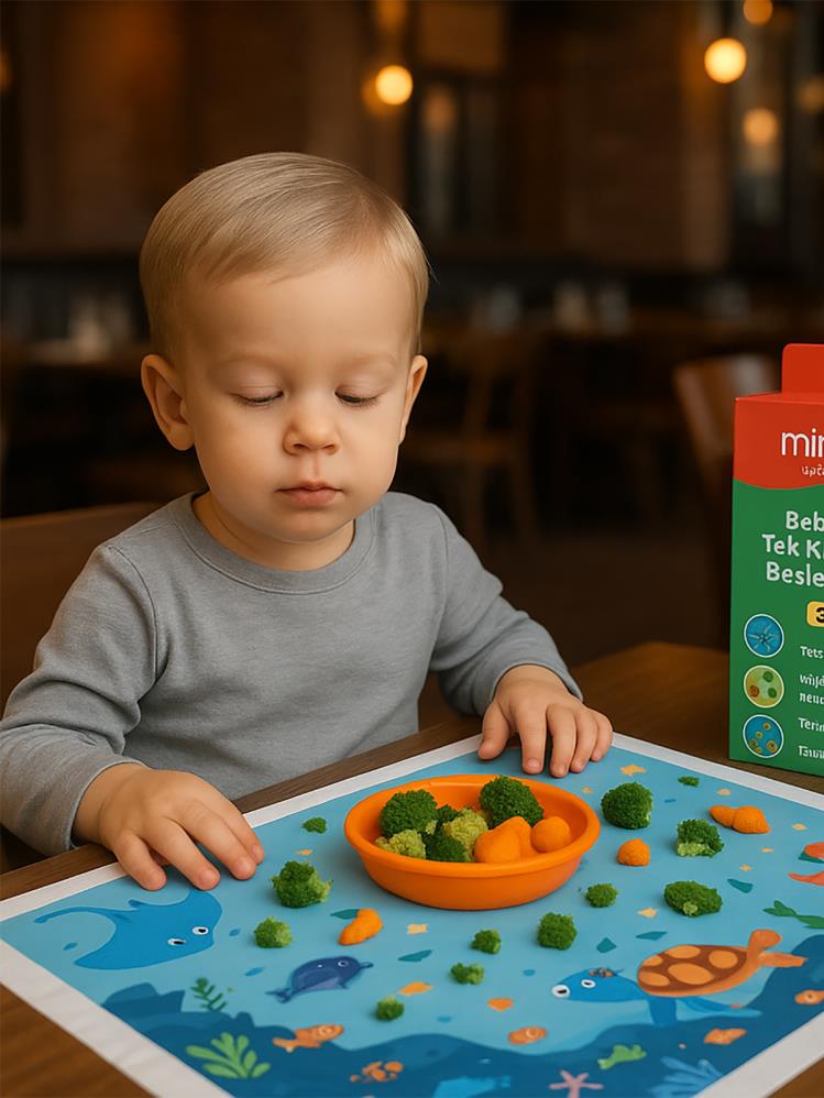 Minimono Bebekler İçin Tek Kullanımlık Beslenme Örtüsü- 30'lu Paket - Mavi