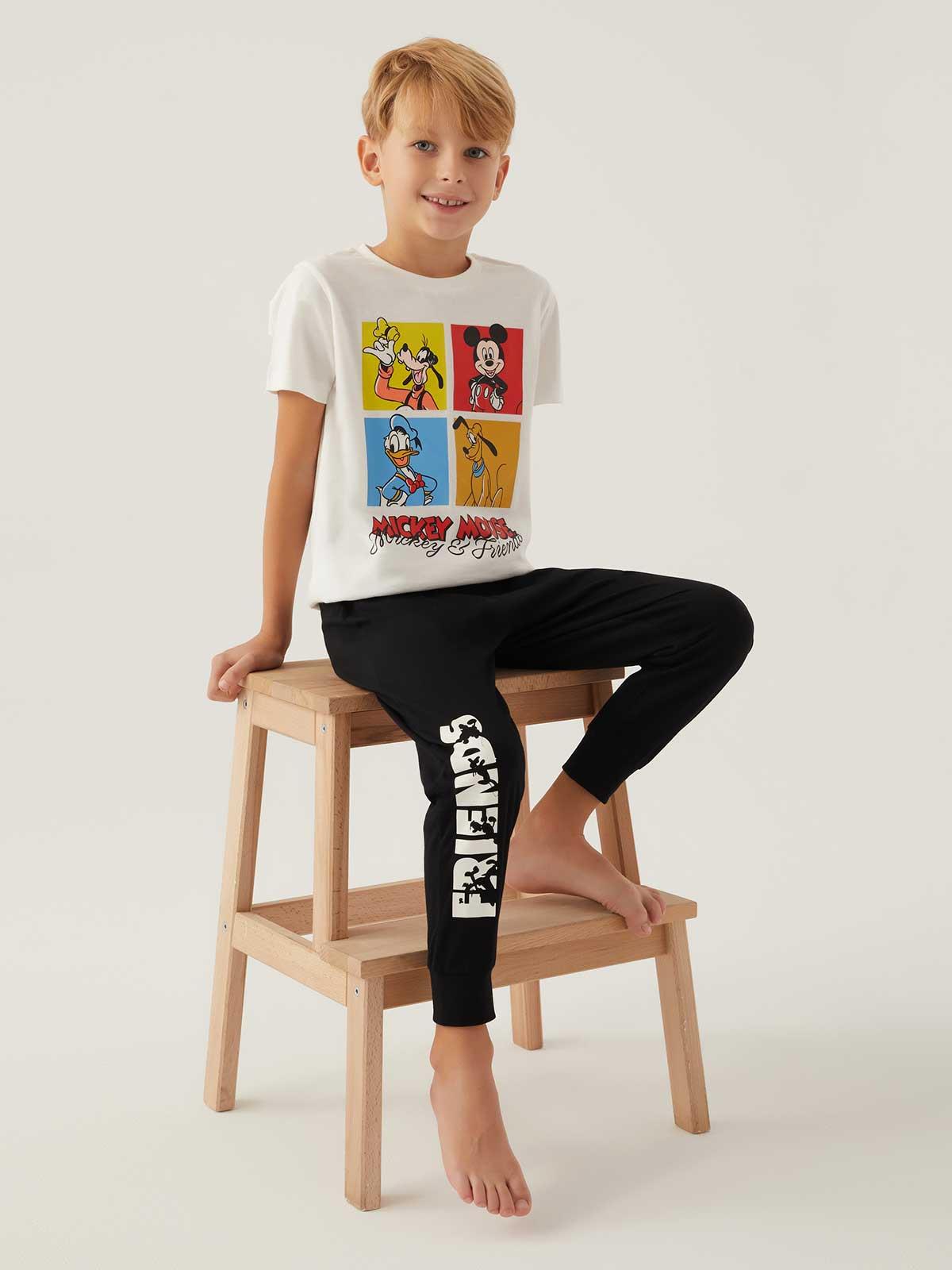 Roly Poly Mıckey Mouse Erkek Çocuk İkili 3-8 Yaş Takım - Bej