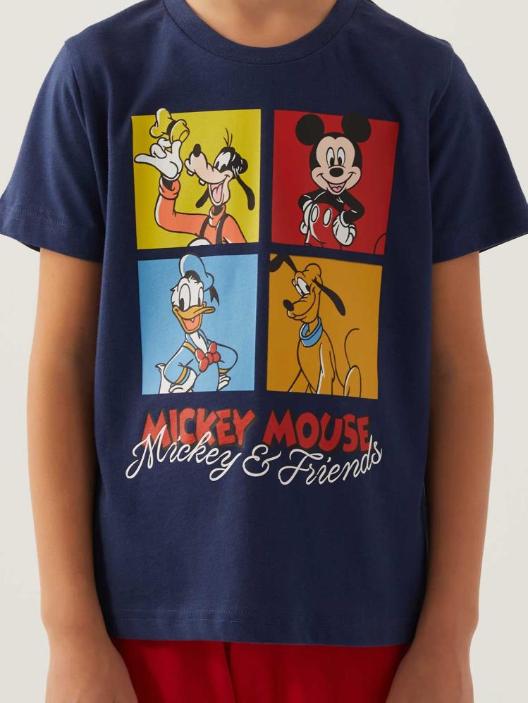 Roly Poly Mıckey Mouse Erkek Çocuk İkili 3-8 Yaş Takım - Mavi