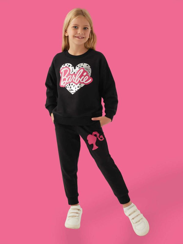 Roly Poly Barbıe Kız Çocuk 3-8 Yaş Eşofman Takımı - Siyah