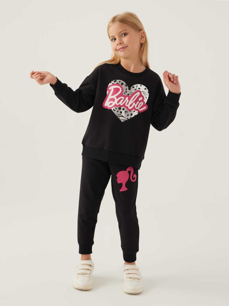 Roly Poly Barbıe Kız Çocuk 3-8 Yaş Eşofman Takımı - Siyah