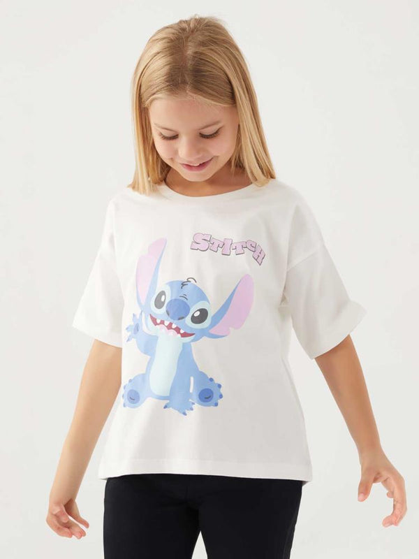 Roly Poly Stıtch Kız Çocuk 3-8 Yaş T-Shirt - Bej