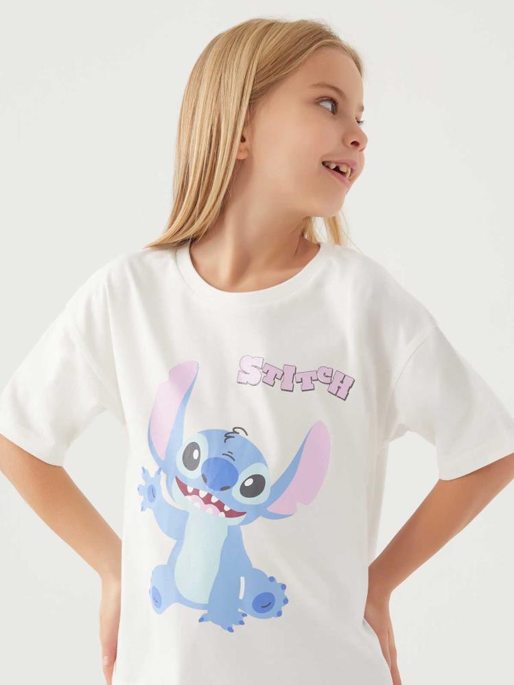 Roly Poly Stıtch Kız Çocuk 3-8 Yaş T-Shirt - Bej