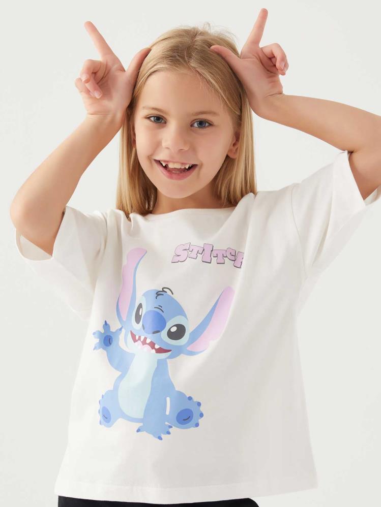Roly Poly Stıtch Kız Çocuk 3-8 Yaş T-Shirt - Bej