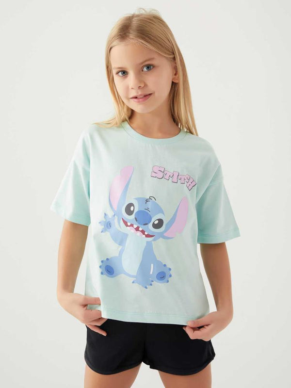 Roly Poly Stıtch Kız Çocuk 3-8 Yaş T-Shirt - Yeşil