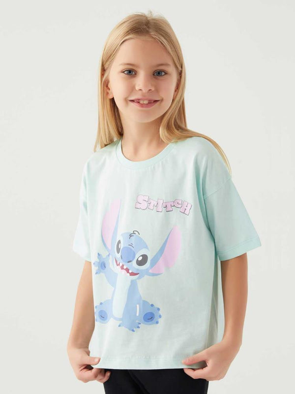 Roly Poly Stıtch Kız Çocuk 3-8 Yaş T-Shirt - Yeşil