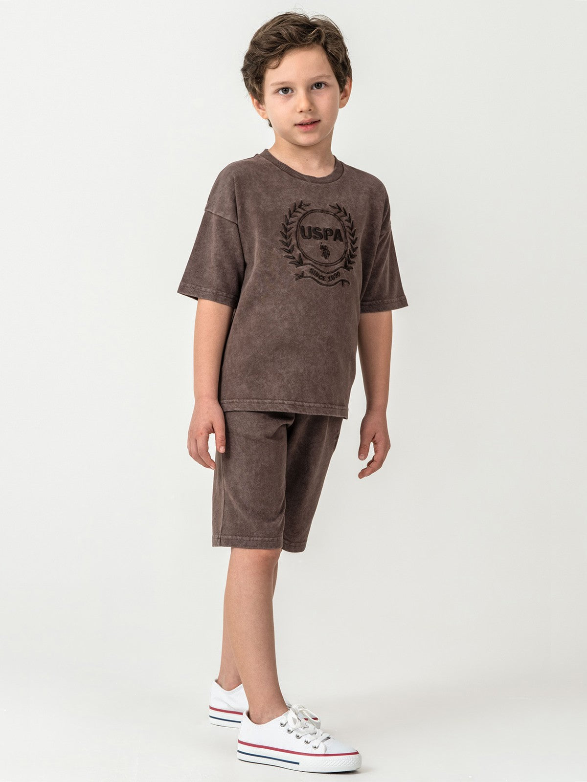U.S. Polo Assn Kids 4-7 Yaş Takım - Kahverengi