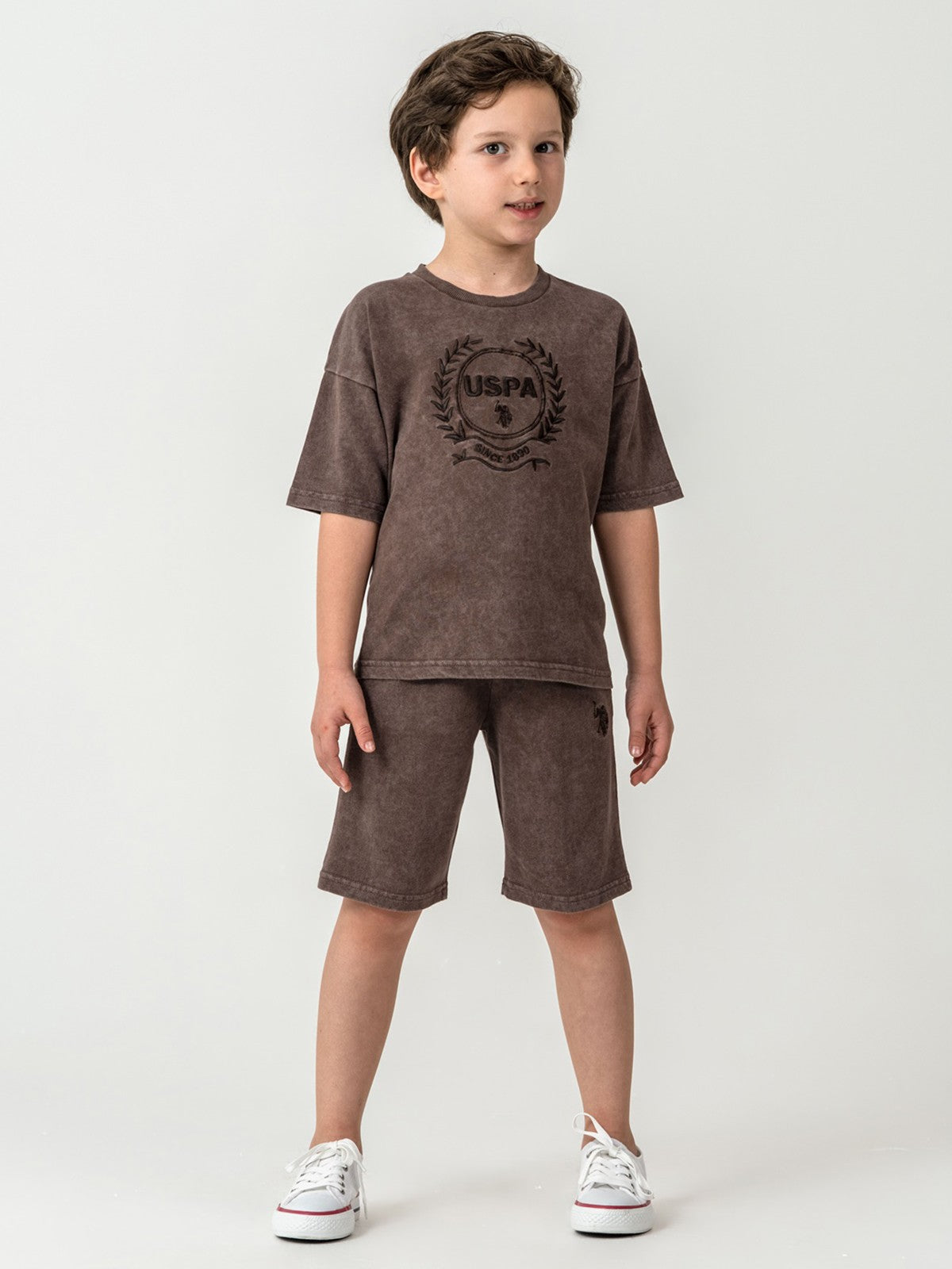 U.S. Polo Assn Kids 4-7 Yaş Takım - Kahverengi