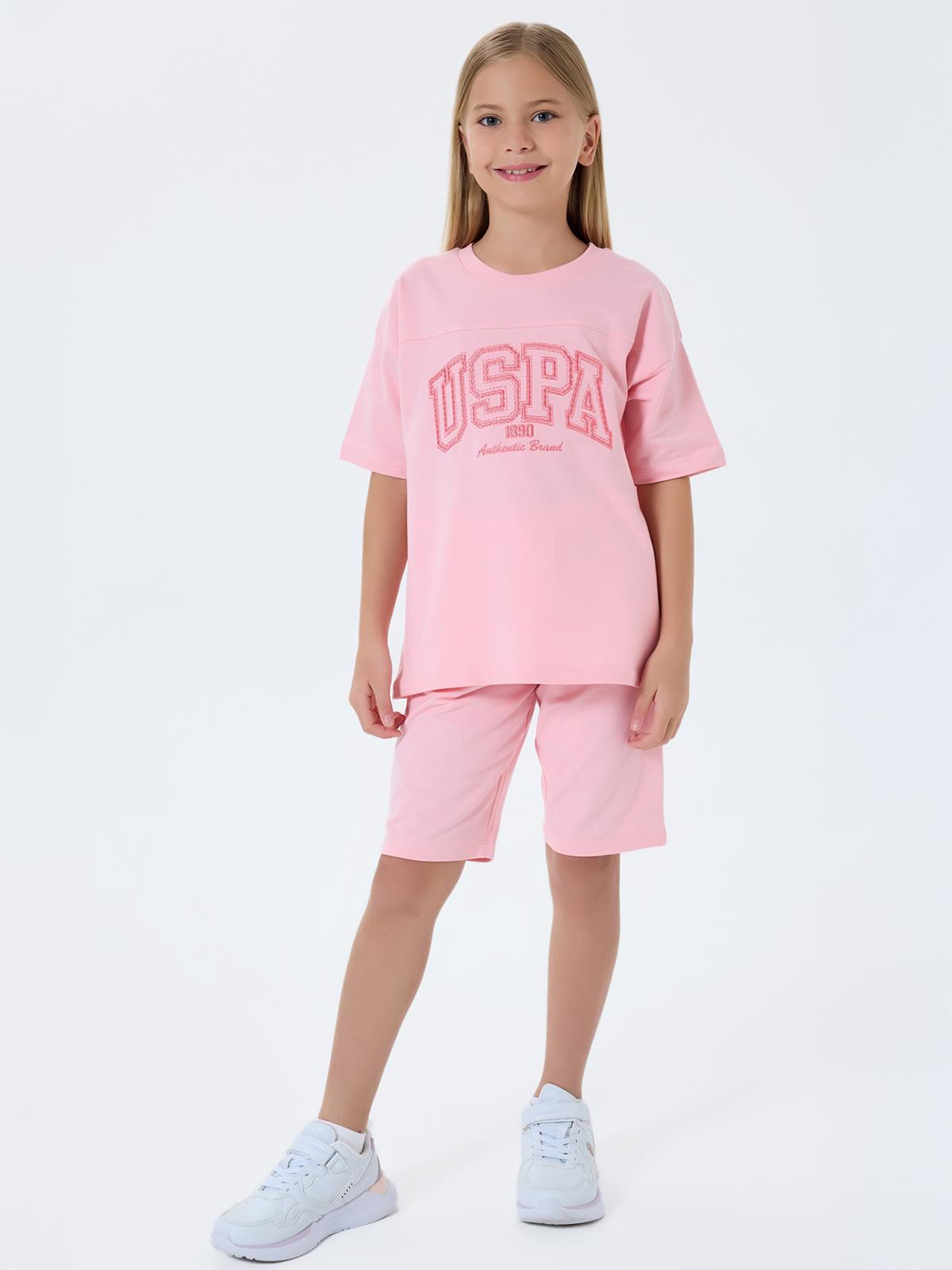 U.S. Polo Assn Kids 4-7 Yaş Takım - Pudra