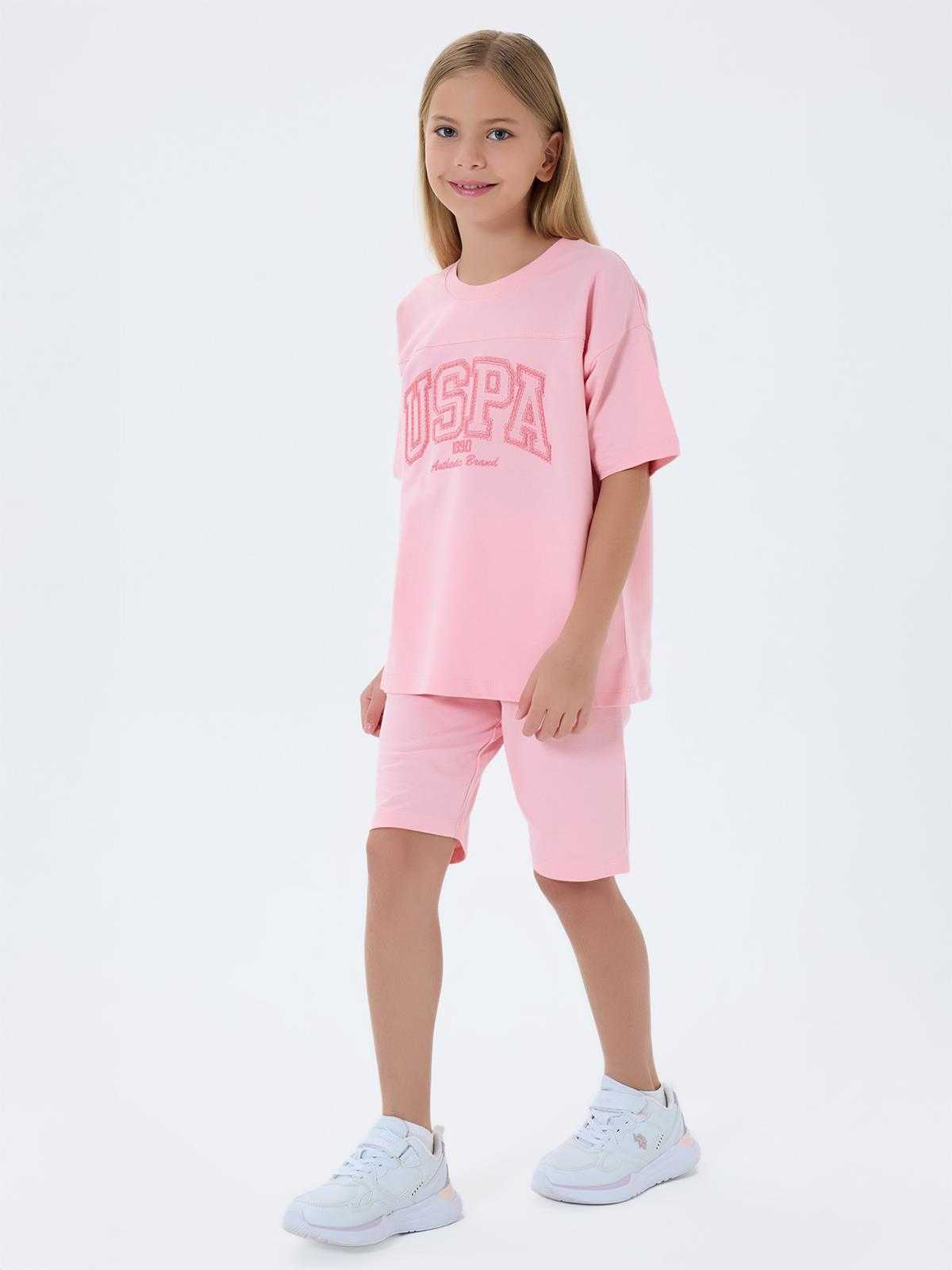 U.S. Polo Assn Kids 4-7 Yaş Takım - Pudra