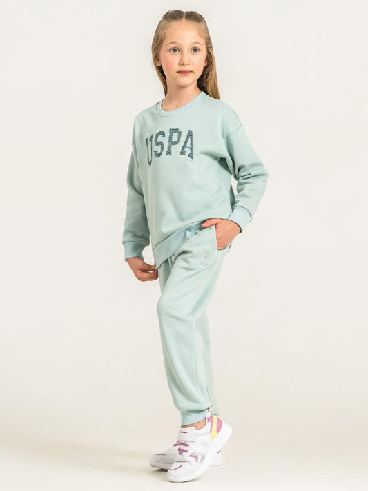 U.S. Polo Assn Kids Eşofman Takımı | 3 İp-3 İp Uzun Kol Bisiklet Yaka | Okul Kreş ve Günlük Kullanım - Yeşil