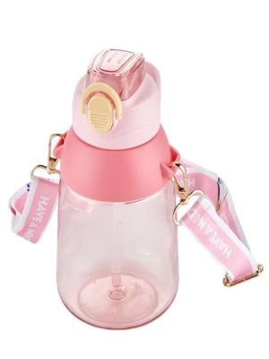 Vagonlife Taşıma Askılı Pipetli Çocuk Su Matarası 800 ml - Pembe
