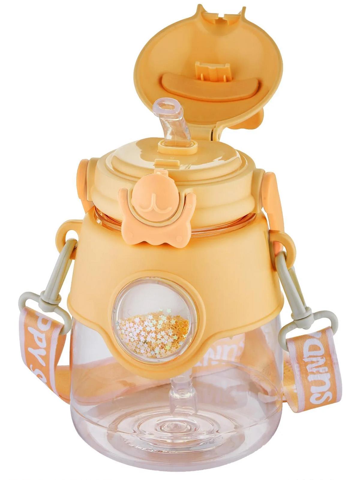 Vagonlife Taşıma Askılı Pipetli Çocuk Su Matarası 1250 ml - Sarı