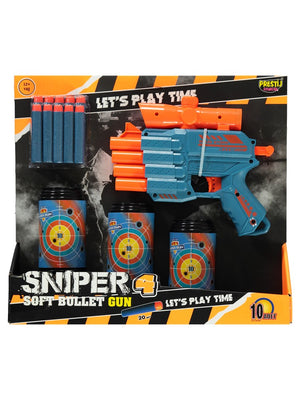Hedefli 4-Ağızlı Dart Atıcı Oyuncak Silahlar