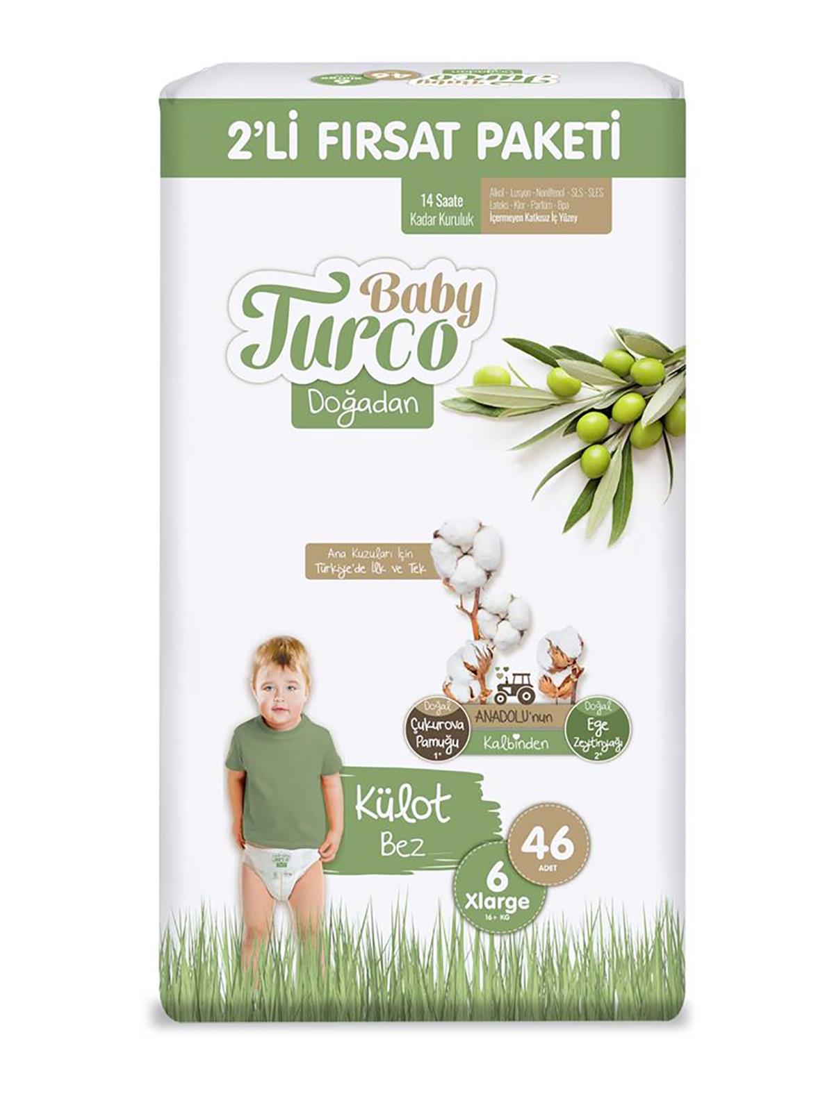 Baby Turco Doğadan Fırsat Paketi Külot Bez 6 Xlarge Numara 46 Adet