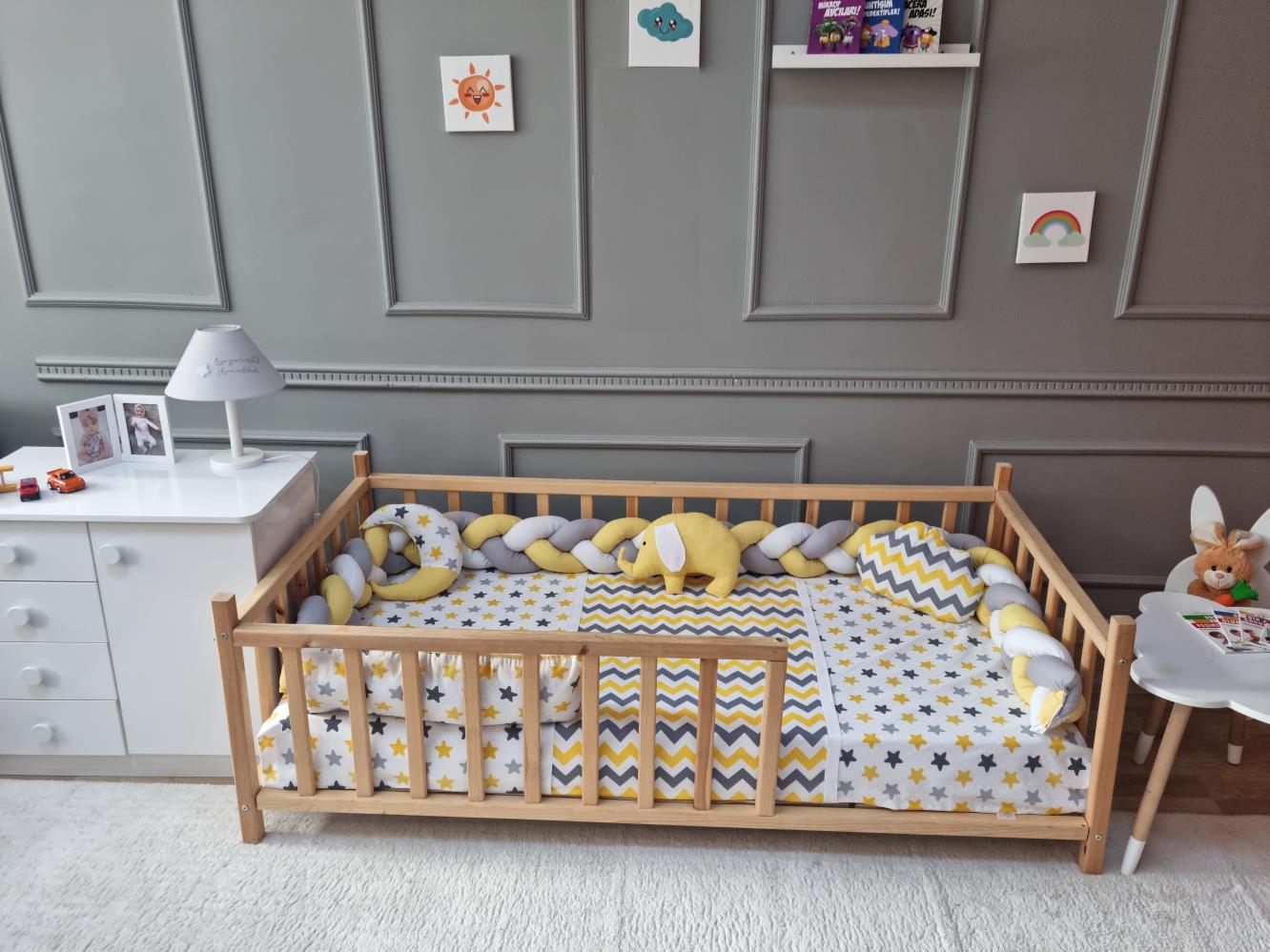 Yuar Baby Montessori Eko Örgü Uyku Seti - Sarı