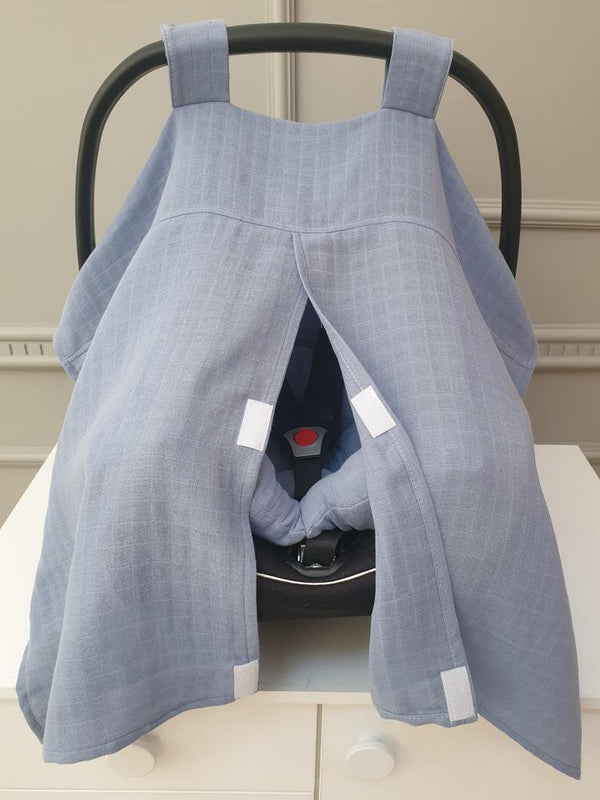 Yuar Baby Müslin Anakucağı Örtü ve Minder Seti - Mavi