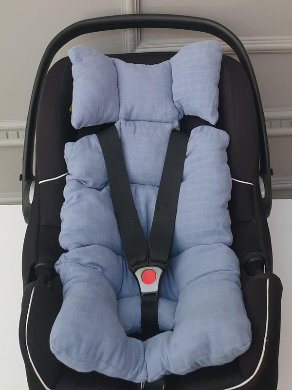 Yuar Baby Müslin Anakucağı Örtü ve Minder Seti - Mavi