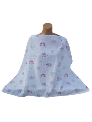 Yuar Baby Müslin Desenli Emzirme Önlüğü - Pembe