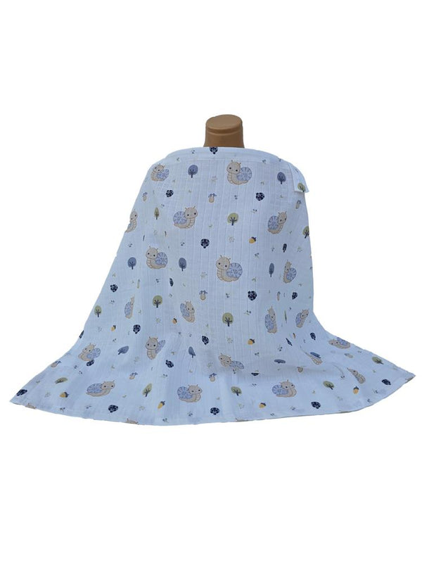 Yuar Baby Müslin Desenli Emzirme Önlüğü - Lacivert