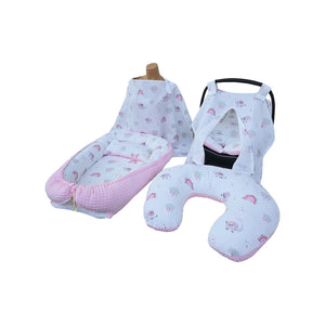 Yuar Baby Pike Müslin 5 li Babynest Seti - Pembe