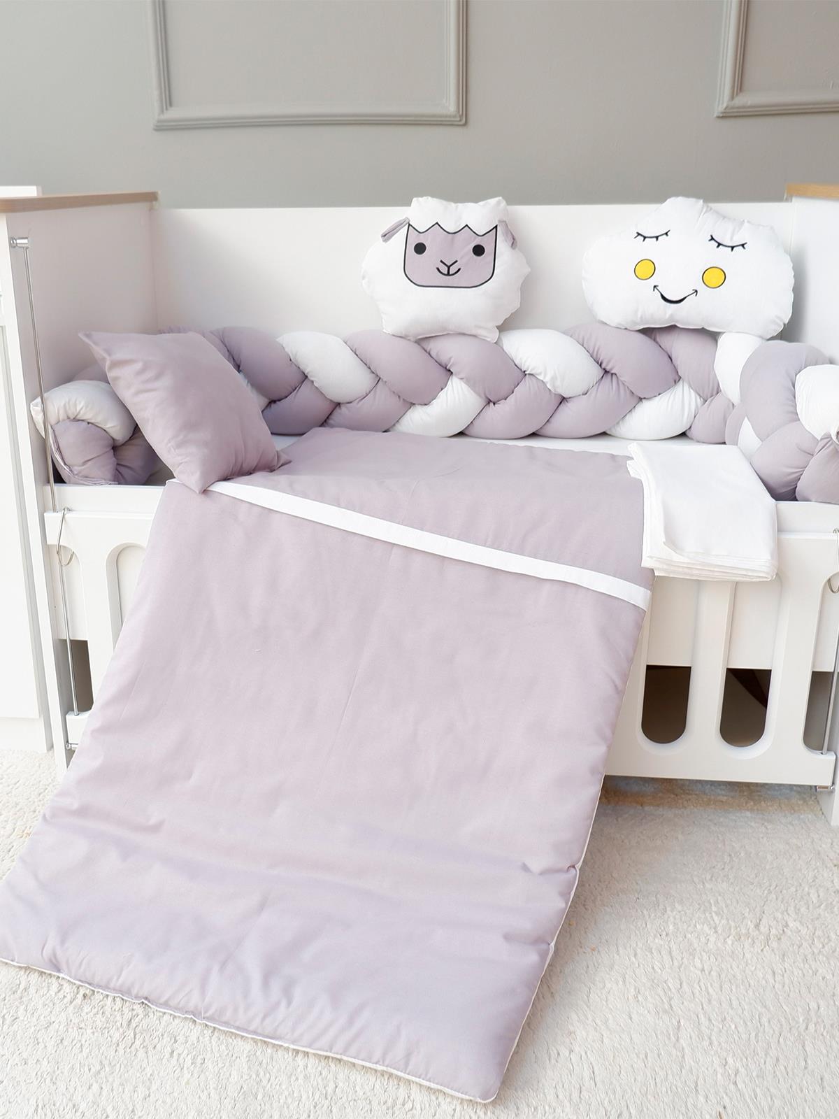 Yuar Baby Beşik Örgü Uyku Seti Eko - Gri