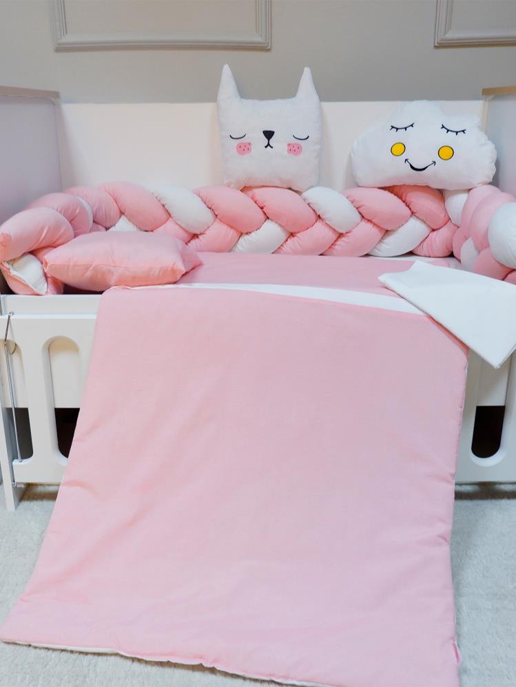 Yuar Baby Beşik Örgü Uyku Seti Eko - Pembe