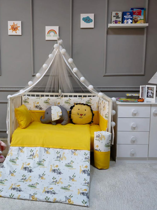 Yuar Baby Yan Duvarlı Beşik Uyku Seti - Sarı