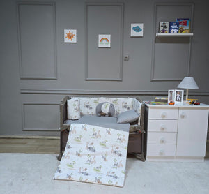 Yuar Baby Oyun Parkı Yan Duvarlı Uyku Seti - Gri