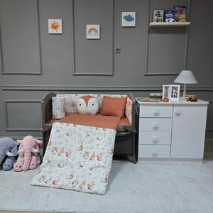 Yuar Baby Oyun Parkı Yan Duvarlı Uyku Seti - Pudra