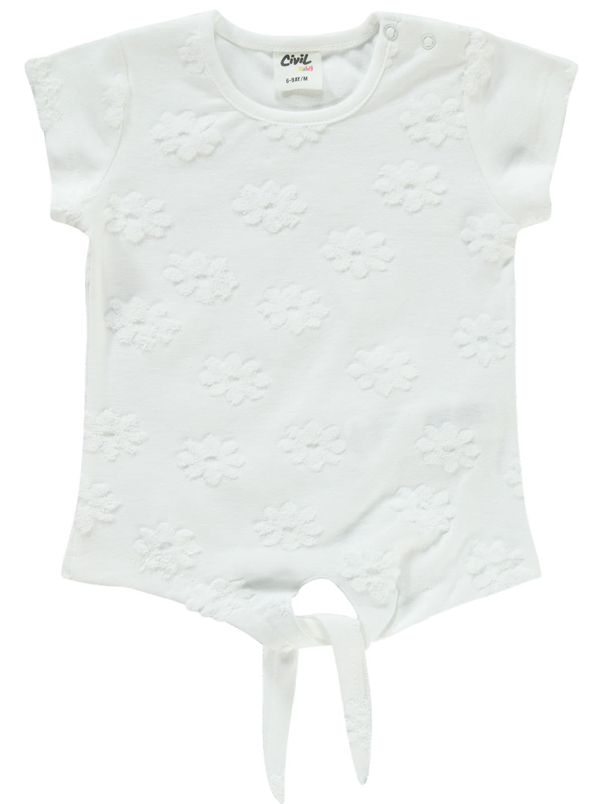 Civil Baby Papatya Kabartmalı Şortlu 6-18 Ay Takım - Ekru