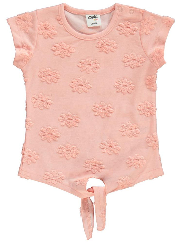 Civil Baby Papatya Kabartmalı Şortlu 6-18 Ay Takım - Pudra
