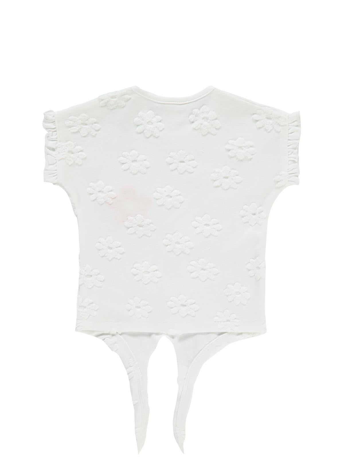 Civil Baby Papatya Kabartmalı Nakışlı 6-18 Ay Tişört - Ekru