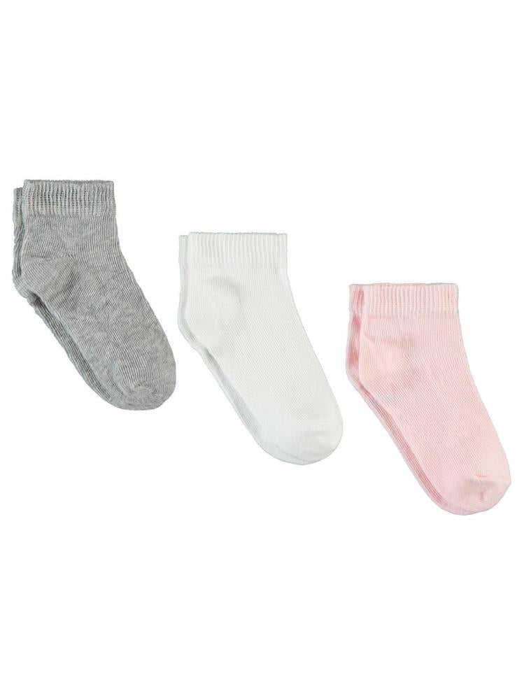 Civil Girls Düz 3'lü 2-12 Yaş Patik Çorap