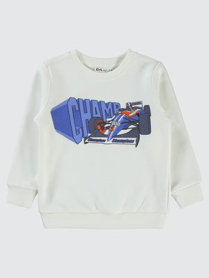 Civil Boys Champ Baskılı 2-5 Yaş Sweatshirt - Mavi