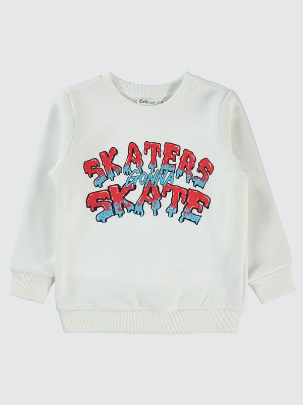 Civil Boys Skaters Gonna Baskılı 2-5 Yaş Sweatshirt - Kırmızı