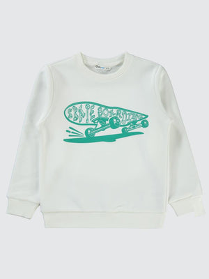 Civil Boys Skate Or Dıe Baskılı 6-9 Yaş Sweatshirt - Yeşil