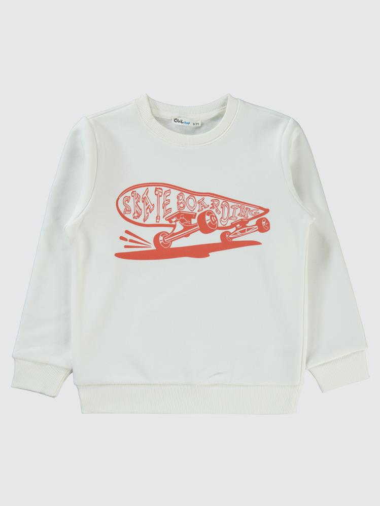 Civil Boys Skate Or Dıe Baskılı 6-9 Yaş Sweatshirt - Turuncu