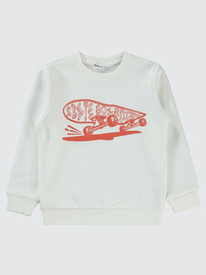 Civil Boys Skate Or Dıe Baskılı 6-9 Yaş Sweatshirt - Turuncu