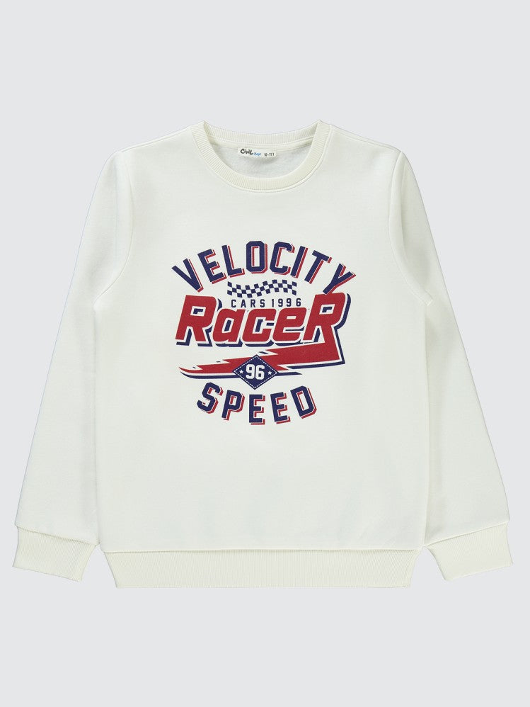 Civil Boys Velocıty Racer Baskılı 10-13 Yaş Sweatshirt - Bordo