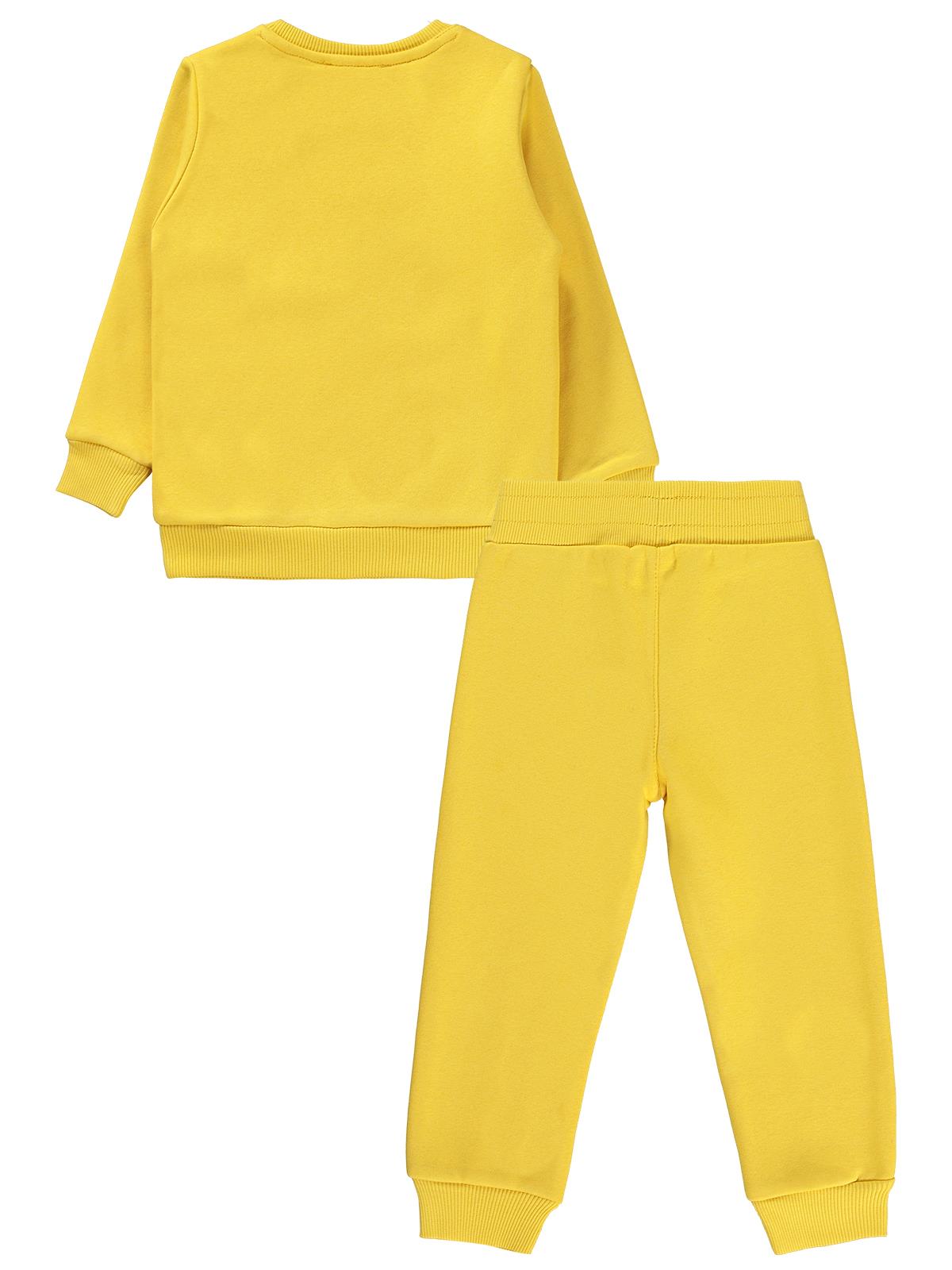 Civil Boys T-Rex Baskılı 2-5 Yaş Eşofman Takımı - Hardal