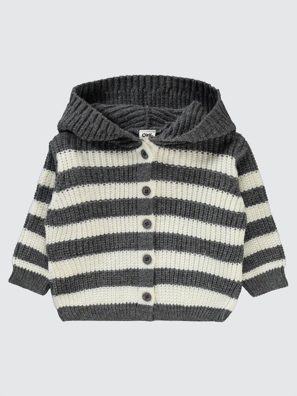 Civil Baby Çizgili 6-18 Ay Hırka - Gri