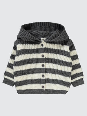 Civil Baby Çizgili 6-18 Ay Hırka - Gri