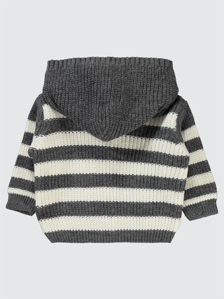 Civil Baby Çizgili 6-18 Ay Hırka - Gri