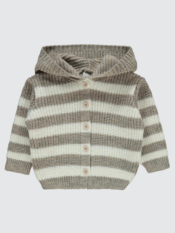 Civil Baby Çizgili 6-18 Ay Hırka - Kahverengi