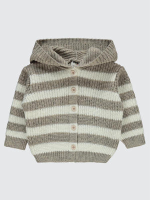 Civil Baby Çizgili 6-18 Ay Hırka - Kahverengi