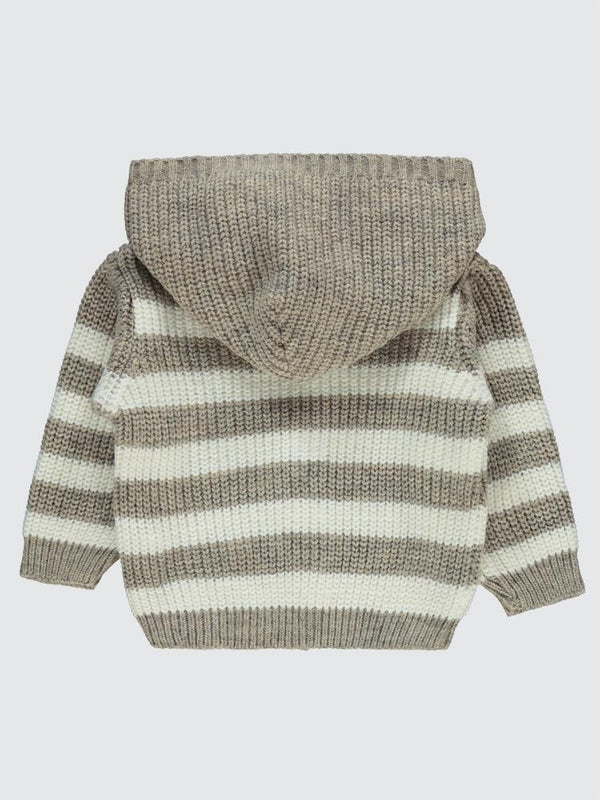 Civil Baby Çizgili 6-18 Ay Hırka - Kahverengi