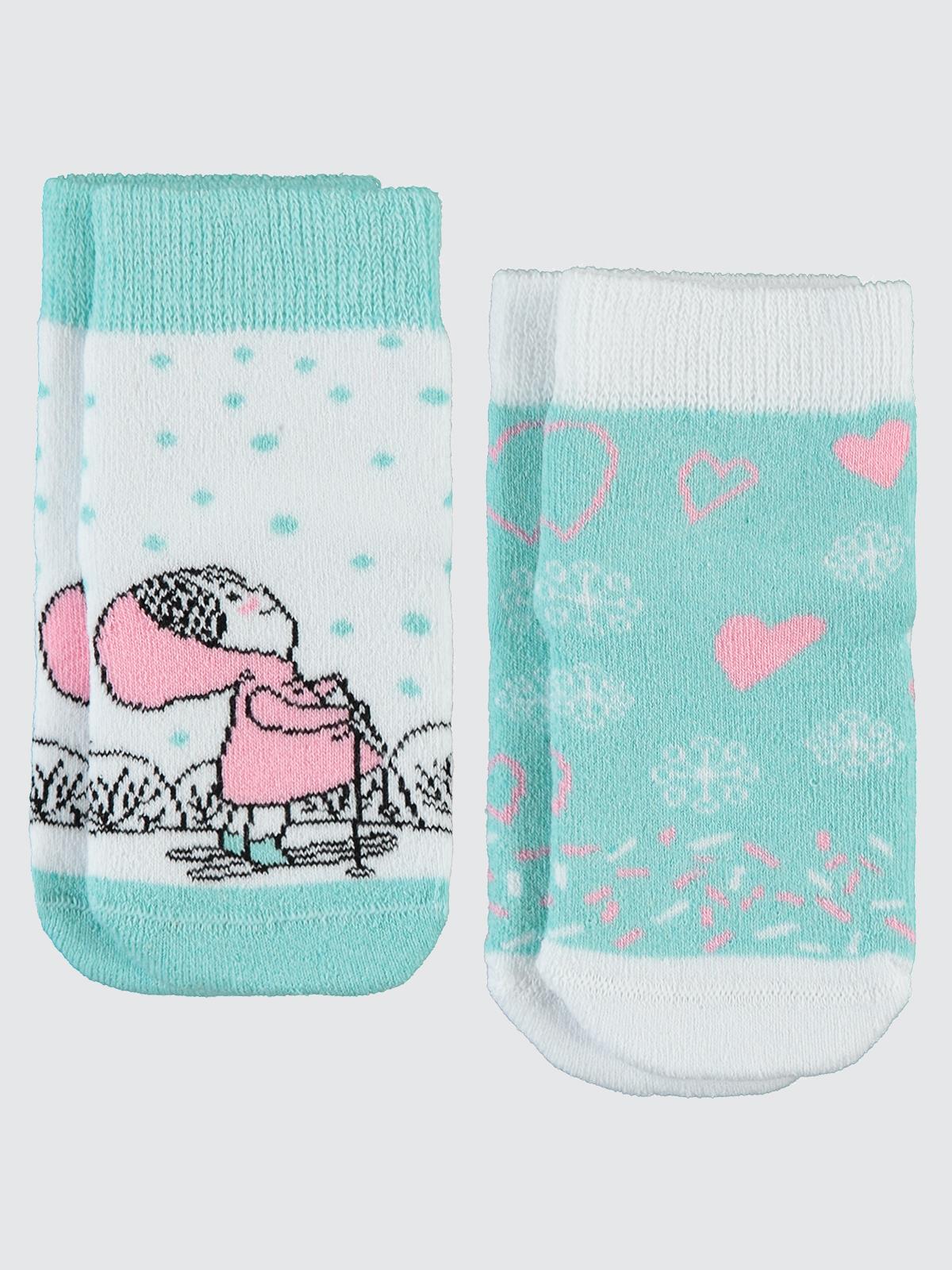 Civil Girls Kalp Havlu 2'li 3-11 Yaş Havlu Soket Çorap