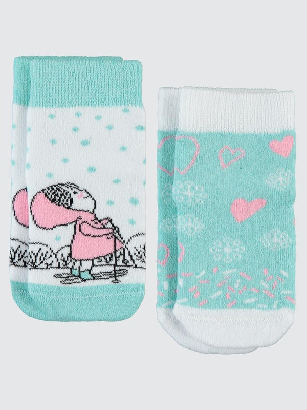 Civil Girls Kalp Havlu 2'li 3-11 Yaş Havlu Soket Çorap